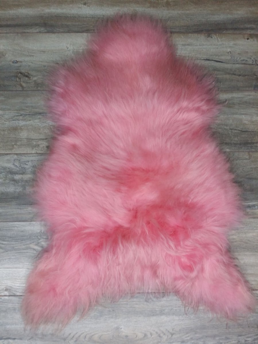 Schapenvacht SHOP Schapenvacht Roze LARGE (105cm) 100% Echte Wol Prachtige Kleur