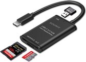 Sounix SD kaartlezer - 3 in 1 Cardreader - 5 Gbytes/s - SD/TF kaartlezer - Extra USB 3.0 port - Zwart - UCH31200