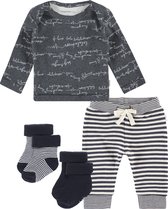 Noppies set(4delig) Broek Ahidud Ebony en Shirt Ammiad en 2 paar sokjes navy - Maat 50