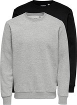 Only & Sons Trui Onsceres Life Crew Neck Sweat 2-pack 22019424 Black/1 Black 1 Mannen Maat - M