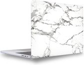 Laptophoes - Geschikt voor MacBook Pro 13 inch Hoes Case - A2251, A2289 (2020) - Marmer Wit Grijs