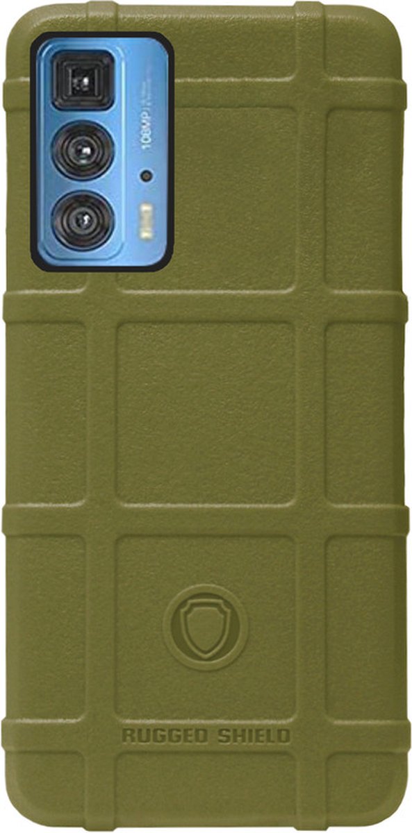 RUGGED SHIELD Rubber Bumper Case Hoesje Geschikt Voor Motorola Moto Edge 20 Pro - Groen