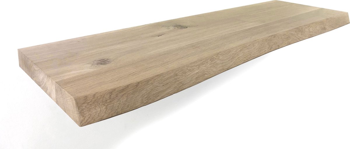 Zwevende wandplank 140 x 30 cm eiken boomstam - Wandplank - Wandplank hout - Fotoplank - Boomstam plank - Muurplank - Muurplank zwevend