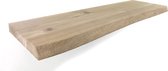 Zwevende wandplank 140 x 30 cm eiken boomstam - Wandplank - Wandplank hout - Fotoplank