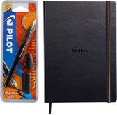 Schrijfwaren set - Rhodia Touch Calligrapher notitieboek - Pilot Plumix Vulpen Zwart
