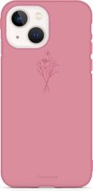 iPhone 13 hoesje TPU Soft Case - Back Cover - Terracotta / veldbloemen