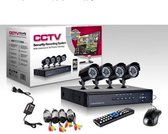 CCTV security systeem, 4 camera's + DVR