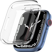 YONO Full Cover Bumper geschikt voor Apple Watch Series 7 / 8 / 9 (41 mm) - Screen Protector Hoesje iWatch - Transparant