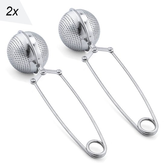 Red Gazelle Thee Ei Silvy'- Thee Bal Voor Losse Thee - Zilver - 2 Stuks