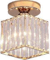 Lonkoey Plafondlamp  – Moderne Gang Lamp – Hal Lamp – Kristallen Lamp - LED – Vierkant - Goud