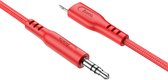 Hoco - Câble Audio Lightning Jack Aux Audio 3,5 mm 1 Mètre - Adapté à la Voiture - Rouge