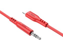 Hoco - Lightning Audio Kabel 3.5mm Aux Audio Jack 1 Meter - Geschikt voor in de Auto - Rood