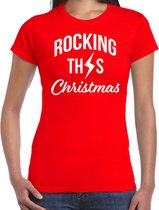 Rocking this Christmas Kerst t-shirt - rood - dames - Kerstkleding / Kerst outfit L