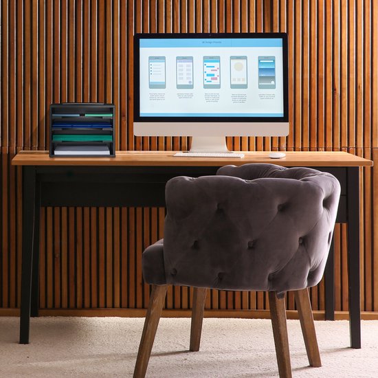 Relaxdays brievenbak, bureau organizer voor A4, 4 vakken, sorteerbak