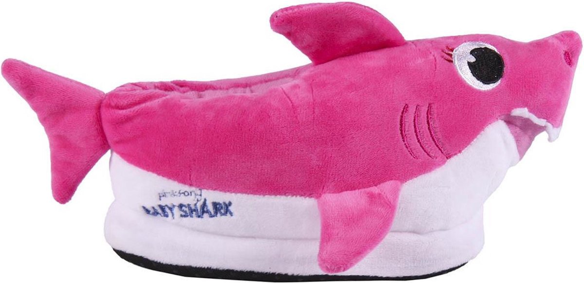 Kinder pantoffels/sloffen Baby Shark roze - Haaien dieren pantoffels voor kinderen 25-26