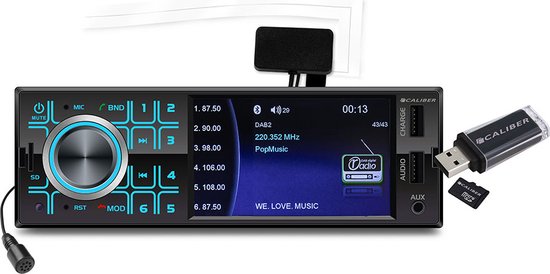 Caliber Autoradio Met Bluetooth, USB, Aux ,MP4 video afspelen 4 Inch  Scherm... | bol.com