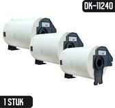 DULA - Brother Compatible DK-11240 voorgestanst barcode label - Papier - Zwart op Wit - 102 x 51 mm - 600 Etiketten per rol - 3 Rollen