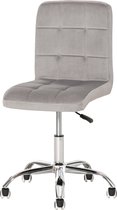 Nancy's Aberarder Salon Kruk - Grijs - Polyester, Staal, Schuim - 21,25 cm x 20,47 cm x 37 cm