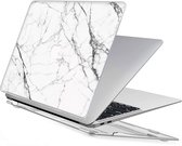 Geschikt voor MacBook Pro Cover Hoesje 13 inch Marmer Wit - Hardcase Geschikt voor MacBook Pro 2016 / 2017 / 2018 / 2019 / 2020 / 2021 - Geschikt voor MacBook Pro M1 / A2338 / A2289 / A2251 / A2159 / A1989 / A1706 / A1708