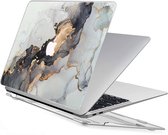 Macbook Pro Cover Hoesje 13 inch Marmer Wit Goud - Hardcase Macbook Pro 2016 / 2017 / 2018 / 2019 / 2020 / 2021 - Macbook Pro M1 / A2338 / A2289 / A2251 / A2159 / A1989 / A1706 / A