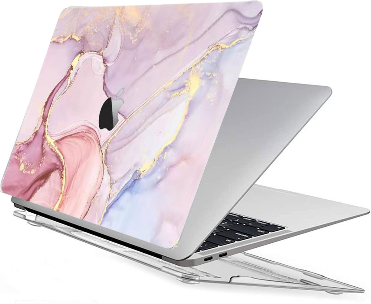 Macbook Pro Cover Hoesje 13 inch Marmer Rose - Hardcase Macbook Pro 2016 / 2017 / 2018 / 2019 / 2020 / 2021 - Macbook Pro M1 / A2338 / A2289 / A2251 / A2159 / A1989 / A1706 / A1708