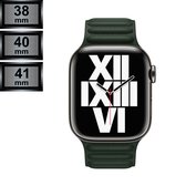 Compatible Apple Watch Bandje - Leather Link PU Leer - Apple iWatch Series 1/2/3/4/5/6/SE/7 - 38/40/41mm - Sequoia Groen