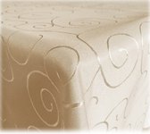 JEMIDI Tafelkleed ornamenten zijdeglans edele tafelhoes tafelkleed - Cream - Vorm Oval - Maat 135x180