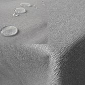 JEMIDI tafelkleed buiten 130 x 300 cm - Tafellaken afwasbaar - Tafelzeil buiten of binnen met linnenlook - Vuil- en waterafstotend - Lichtgrijs