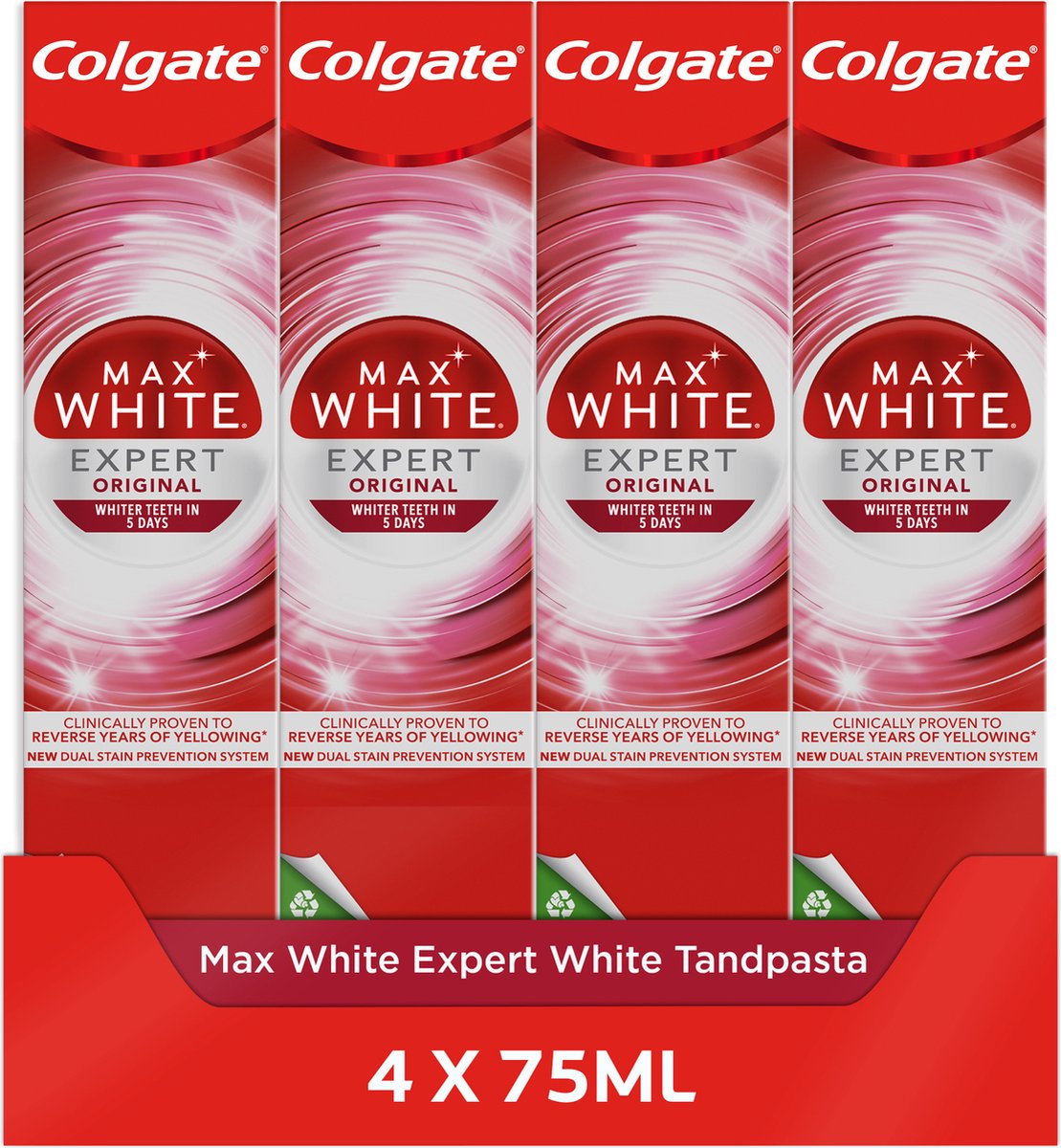 prioriteit Aanbeveling Mus Colgate Max White Expert Original Whitening Tandpasta 4 x 75ml -  Voordeelverpakking | bol.com