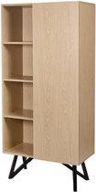 Opbergmeubel met 1 deur en 3 planken - L 80 x D 41,5 x H 160 cm - STARLIGHT