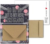 Geldkaart met mini Envelopje -> Kerst - No: 07 (Kersttakken-zwart-HoHoHo Beste KerstKado) - LeuksteKaartjes.nl by xMar