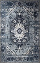 Perzisch Tapijt "Blue Jaya" Vintage Vloerkleed met Oosterse Medaillon 160x230 cm