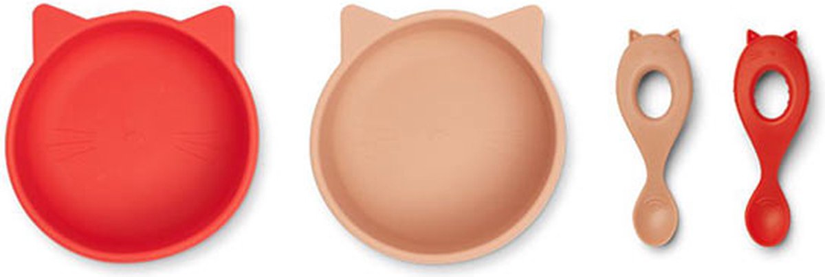 Liewood Evan servies Cat apple red/tuscany rose mix