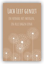 Poster Lach Leef Geniet - 20x30cm - rechthoek - Forex