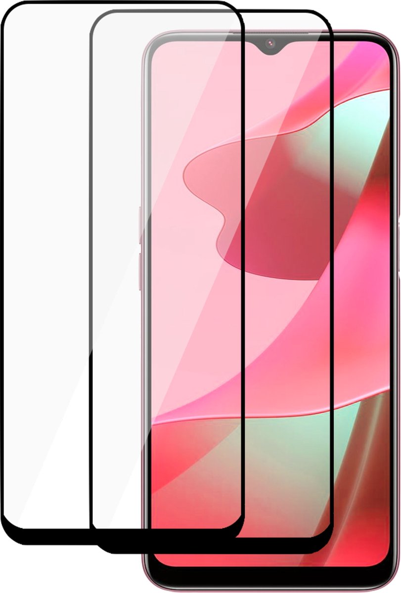 Screenprotector geschikt voor Oppo A16/A16s Glas - Full Tempered Glas Screen Protector - 2x