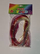 Scoubidou - Touwtjes - Glitter - 50 Stuks - 80cm - Multicolor - Knutselkoord - Siliconen - Sieraden Maken