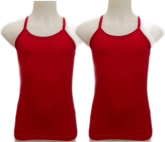 Embrator Girls Spaghetti Undershirts 2 pièces rouge taille 116/122