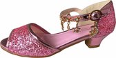 Elsa Prinsessen schoenen roze glitter + bedeltjes maat 30 – binnenmaat 19,5 cm - Spaanse schoenen - hakken - speelgoed cadeau -