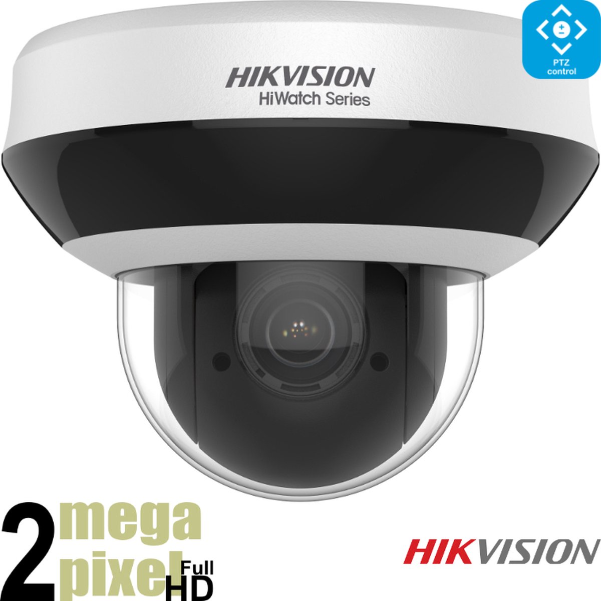 Hikvision Beveiligingscamera - Mini IP Dome Camera - PTZ Speeddome - Full HD - Bestuurbaar - 4x Zoom - Starlight - PoE - Video Analyse