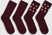 Hunkemöller Dames Accessoires 2 paar sokken  - Rood - maat 36/41
