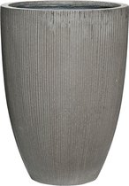 Hoge pot Ridged Vertical Ben High L Dark grey 40x55 cm hoge ronde bloempot