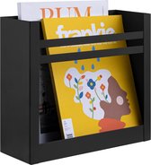 Navaris tijdschriftenhouder voor aan de muur - Houder voor magazines en kranten - Wandorganizer - Tijdschriftenrek - 30 x 27 x 11 cm - Zwart