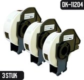 DULA - Brother Compatible DK-11204 voorgestanst multi purpose label - Papier - Zwart op Wit - 17 x 54 mm - 400 Etiketten per rol - 1 Rol