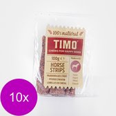 Timo Strips 100 g - Hondensnacks - 10 x Paardenvlees