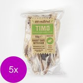 Timo Konijnenoren Met Haar - Hondensnacks - 5 x Konijn 150 g