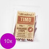 Timo Strips 100 g - Hondensnacks - 10 x Kangoeroe