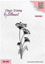 Sil106 Nellie Snellen stempel wildflowers - clearstamp flowers 19 - paardebloem pluisjes bloem