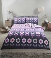Dekbedovertrek Carrie bloemen mauve - Lits-jumeaux