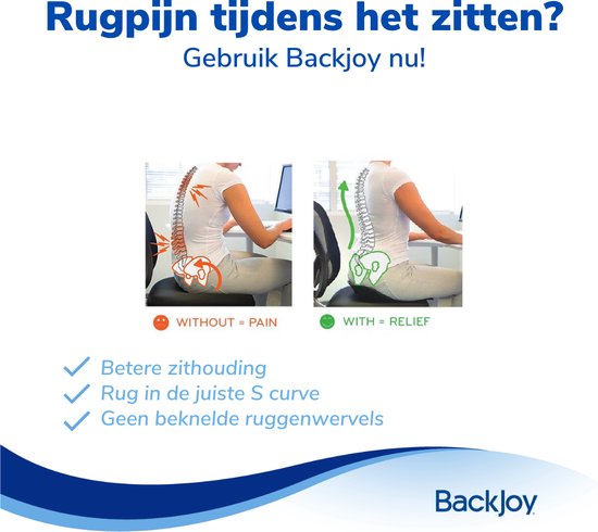 Backjoy SitSmart Core Lux Zwart - Rugsteun Zithouding Bureaustoel Auto - Rugpijn Onderrug - BackJoy