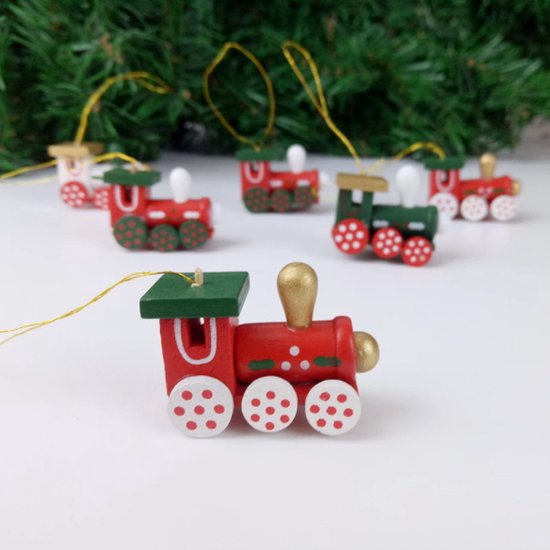 Houten kerst hangers trein